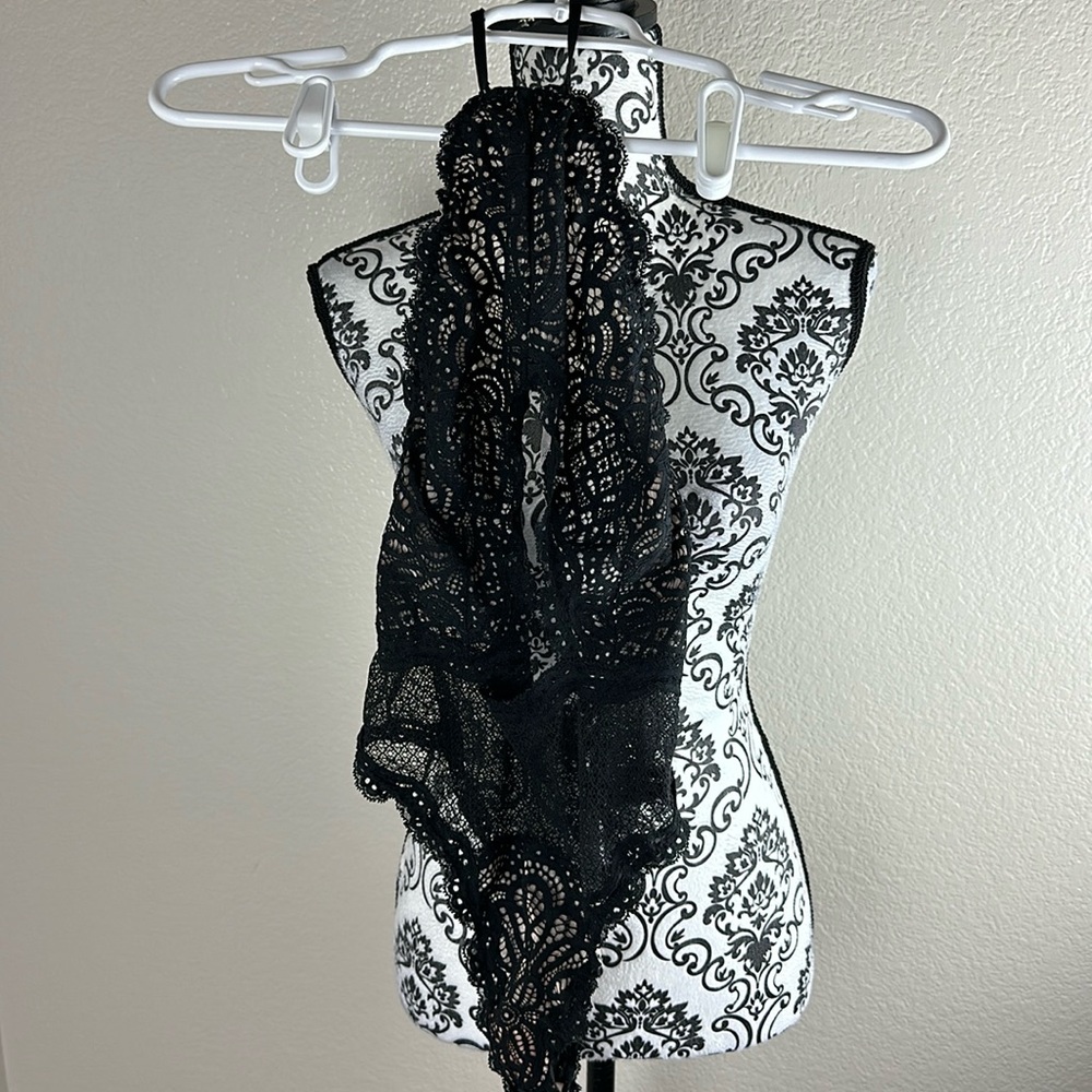 Victoria’s Secret Lace Open Chest Bodysuit Lingerie S